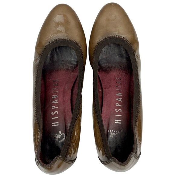 ANTHROPOLOGIE Hispanitas Women's Brown Patent  Leather Glove Shoe Heels EU 39 - Picture 6 of 12